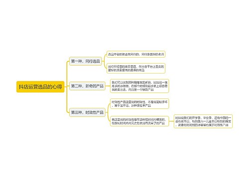 抖店运营选品的心得思维导图