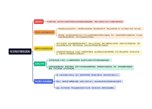 生活知识做饭须知思维导图