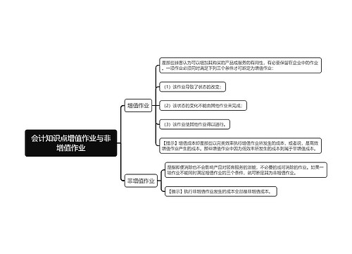 会计知识点增值作业与非增值作业思维导图