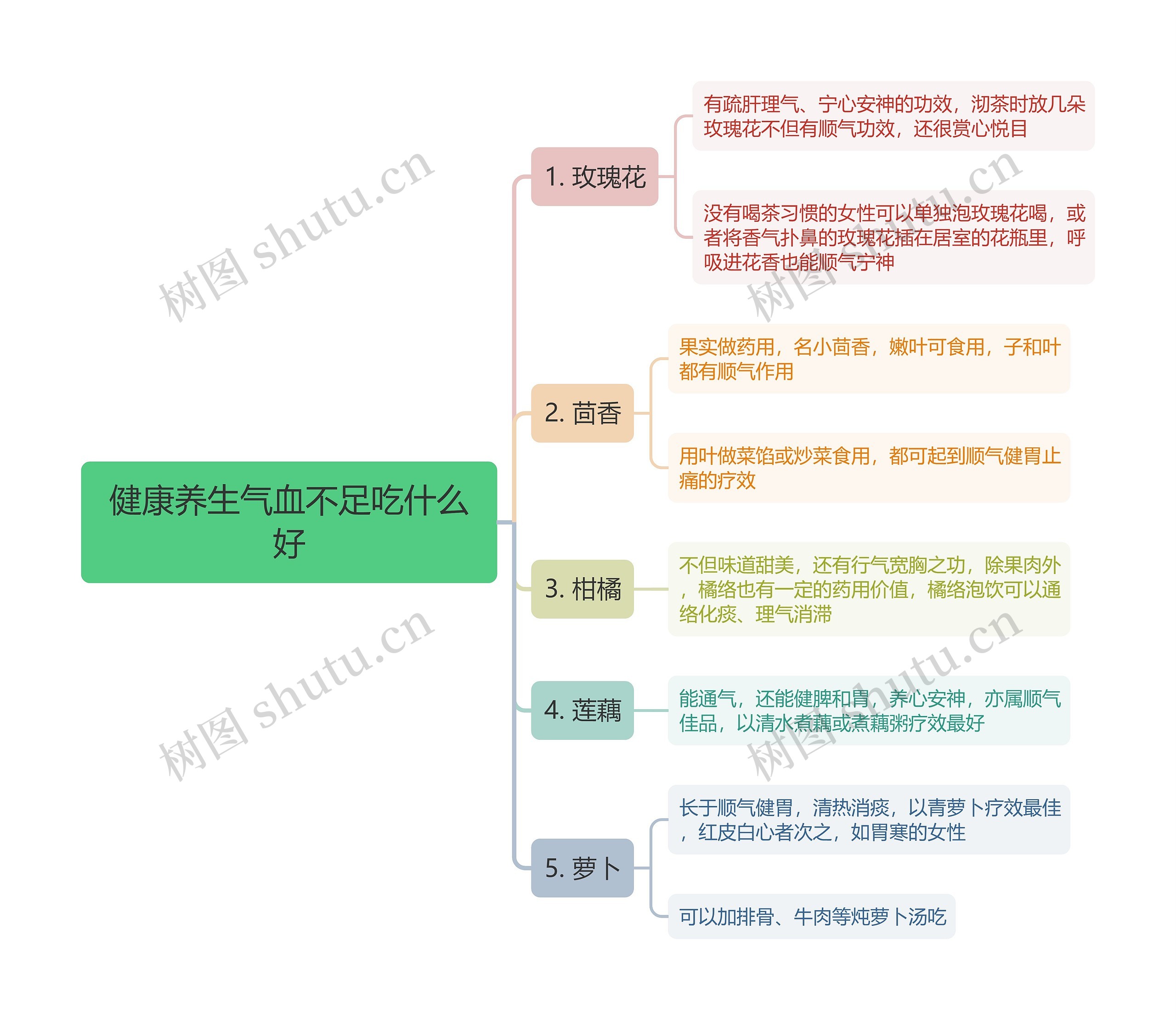 健康养生气血不足吃什么好思维导图