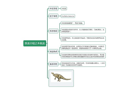恐龙介绍之木他龙思维导图