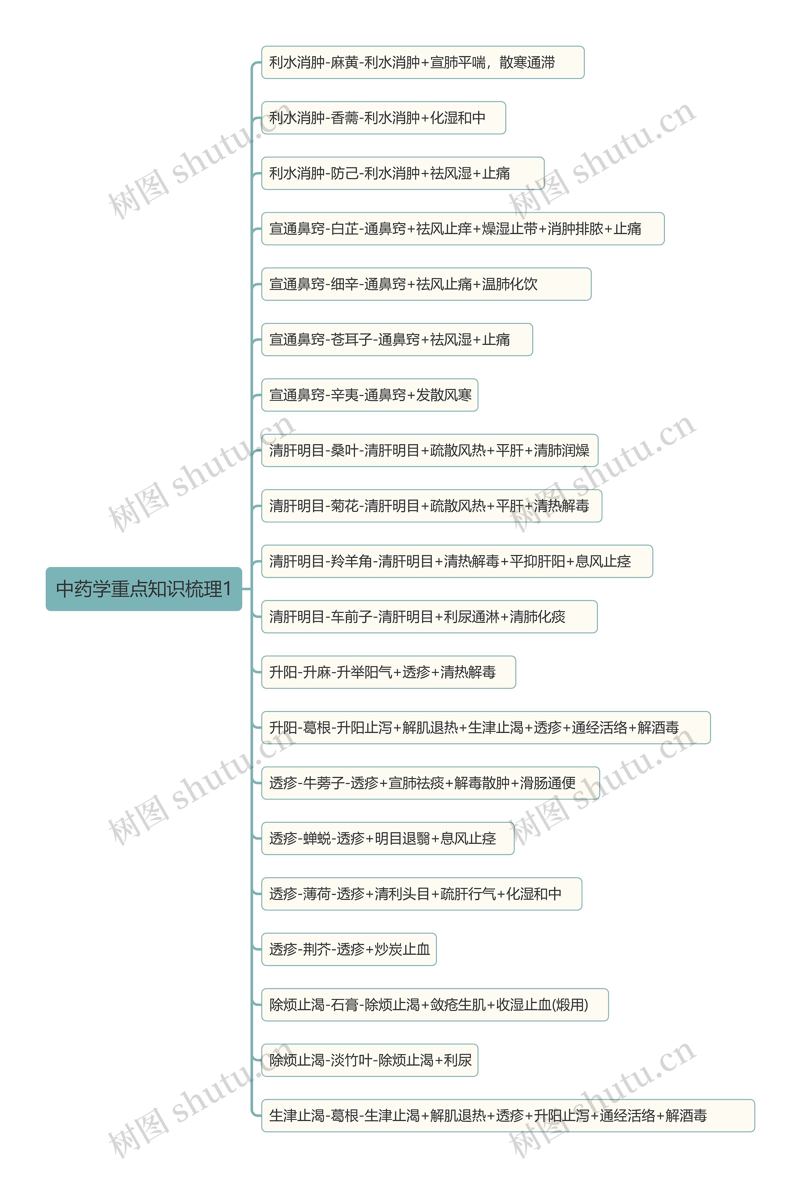 中药学重点知识梳理1思维导图