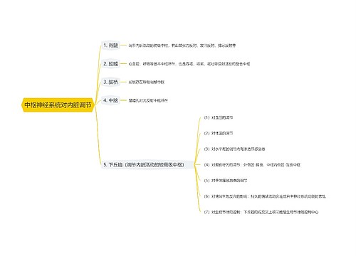 中枢神经系统对内脏调节思维导图思维导图