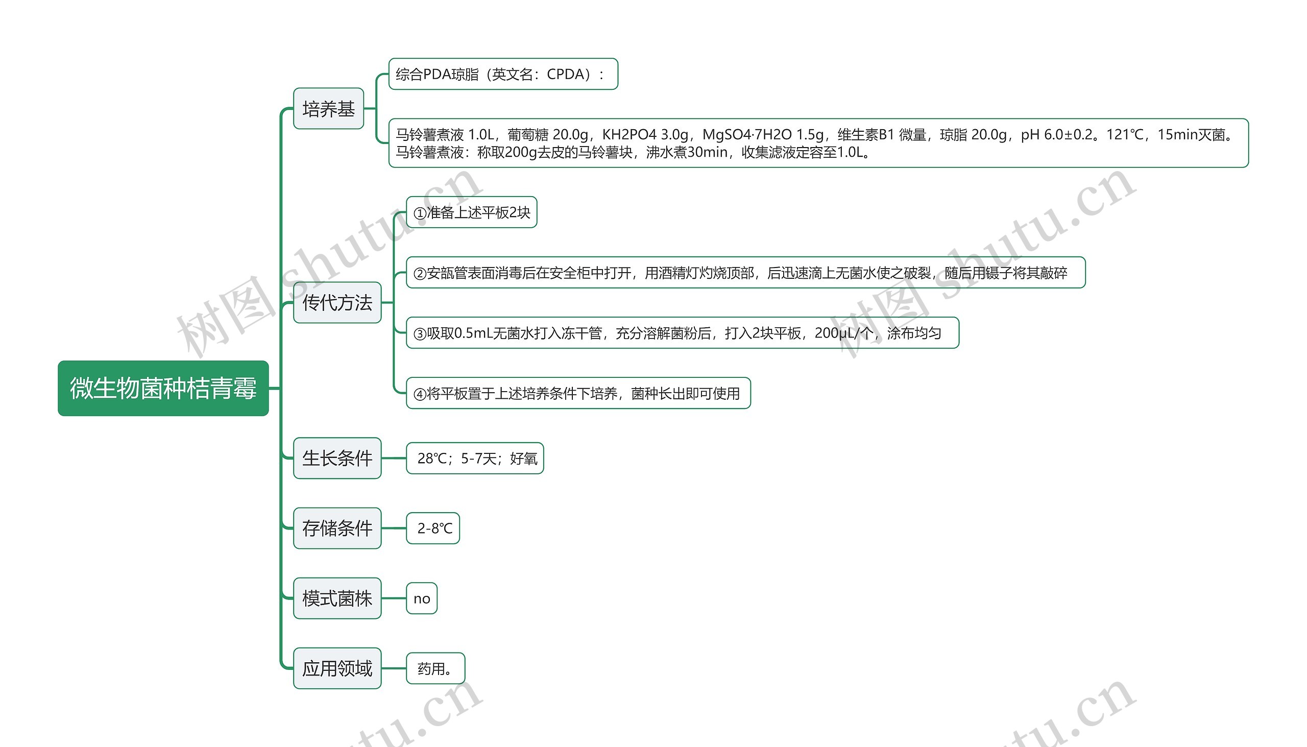 微生物菌种桔青霉思维导图