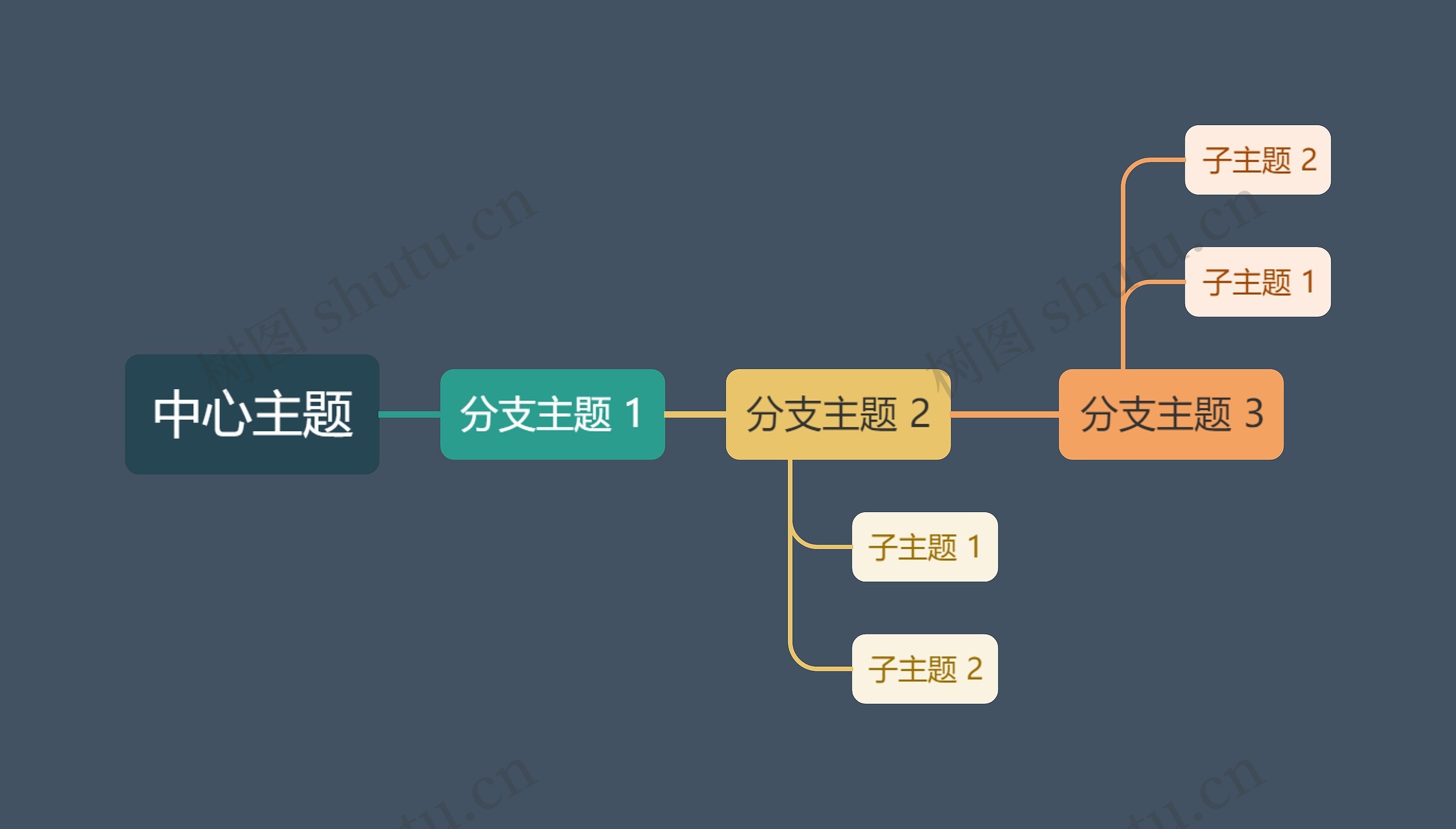 暗色系简约蓝色中心主题时间图