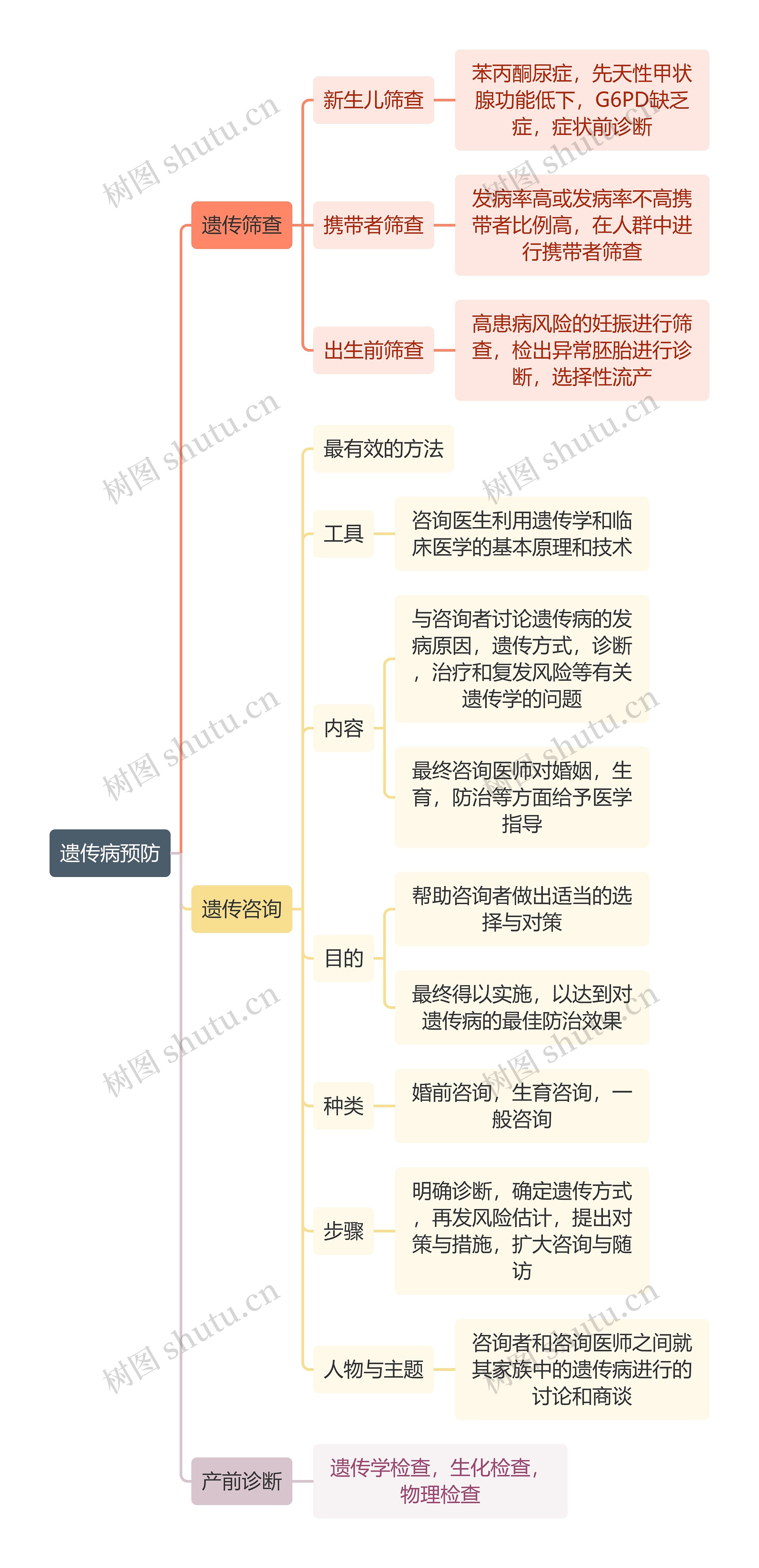 医学知识遗传病预防思维导图