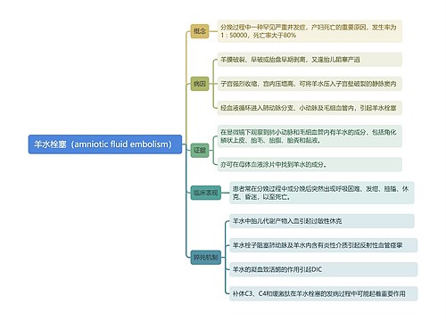 羊水栓塞（amniotic fluid embolism）思维导图