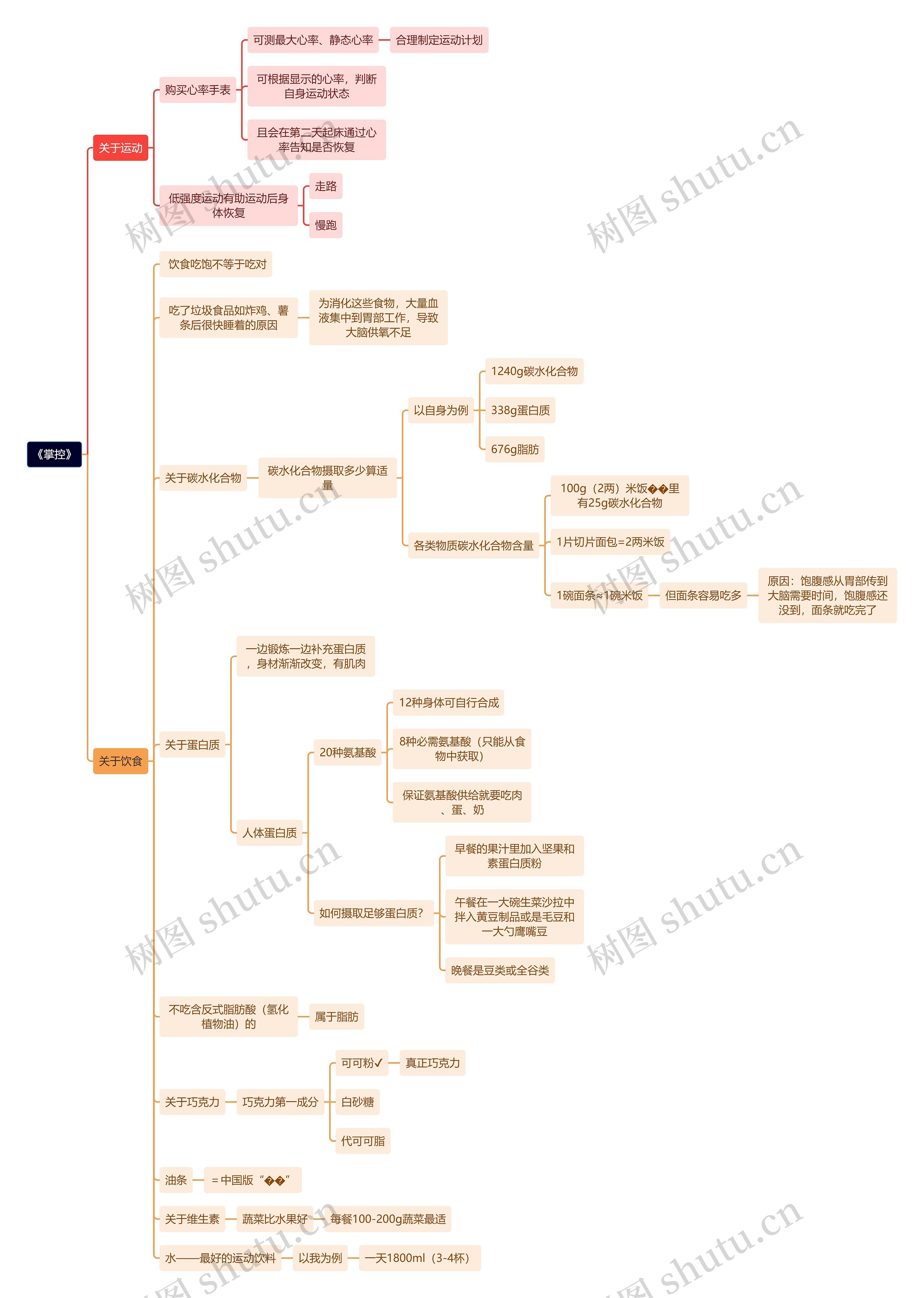 《掌控》运动与饮食思维导图