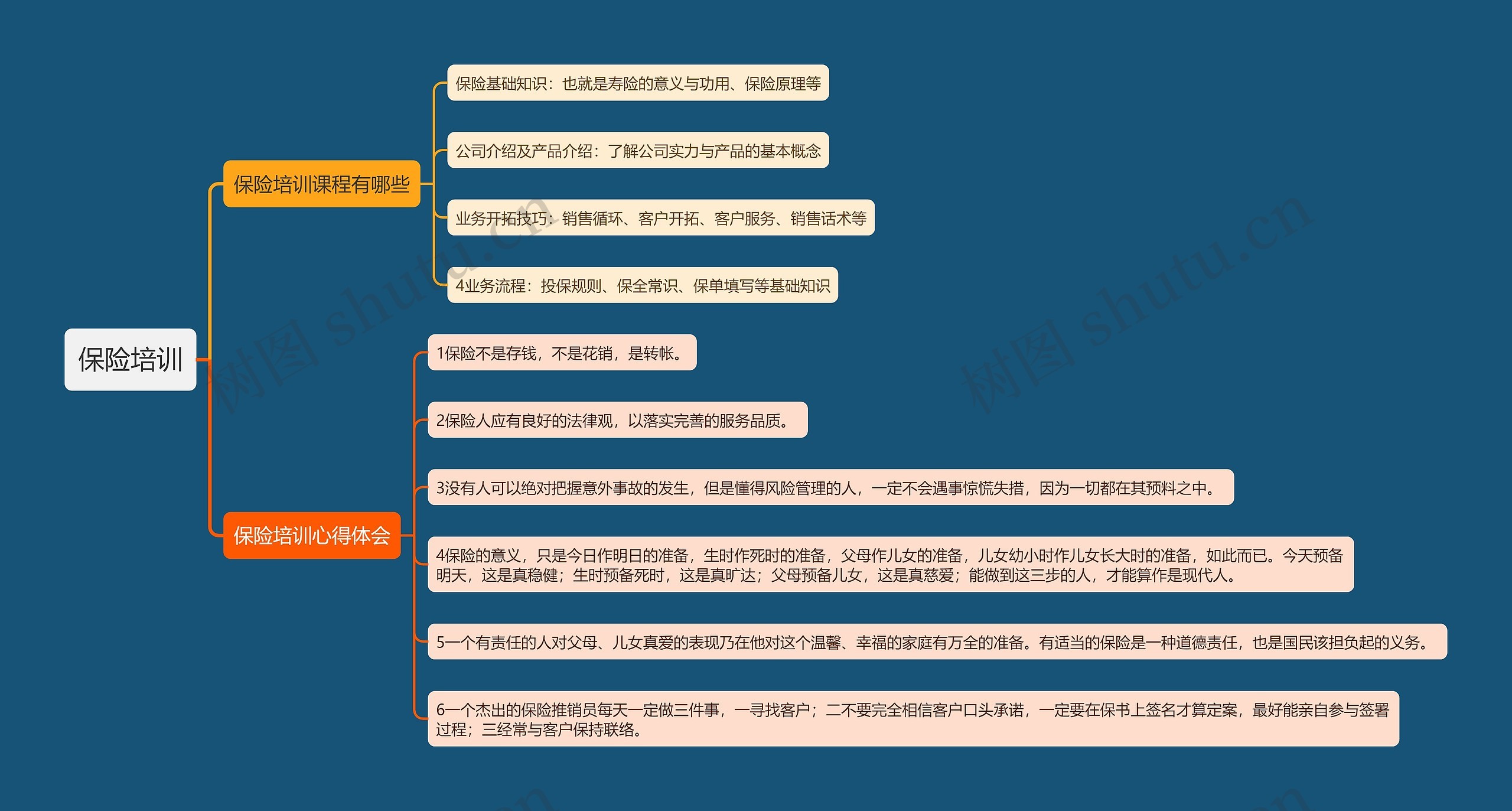 保险培训思维导图