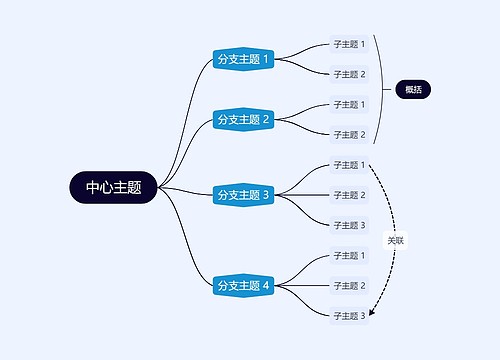 经典蓝黑逻辑图主题模板