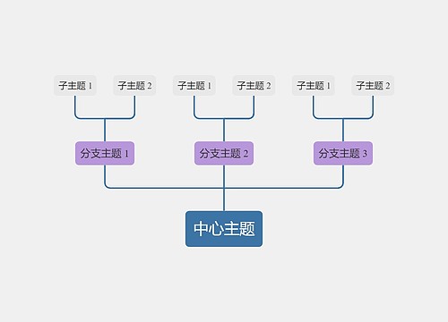 优雅葡萄色向上树形图主题模板