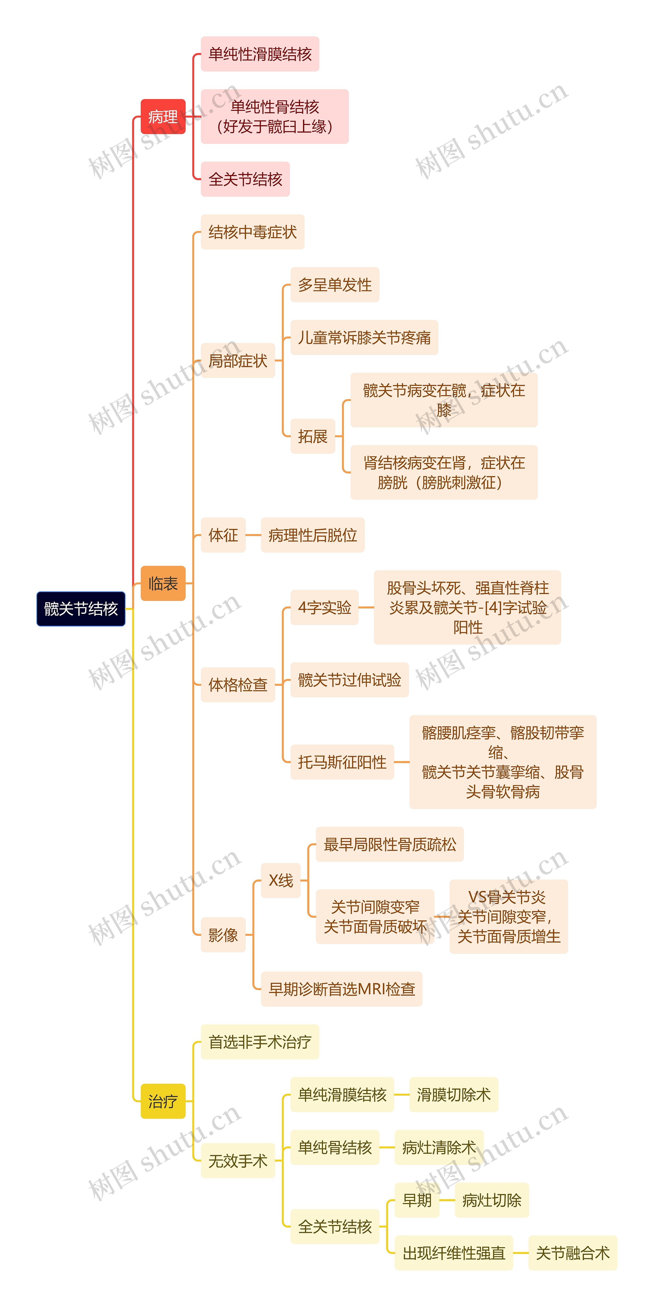 骨学知识髋关节结核思维导图