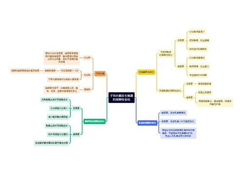 医学知识子宫内膜及生殖器的周期性变化思维导图