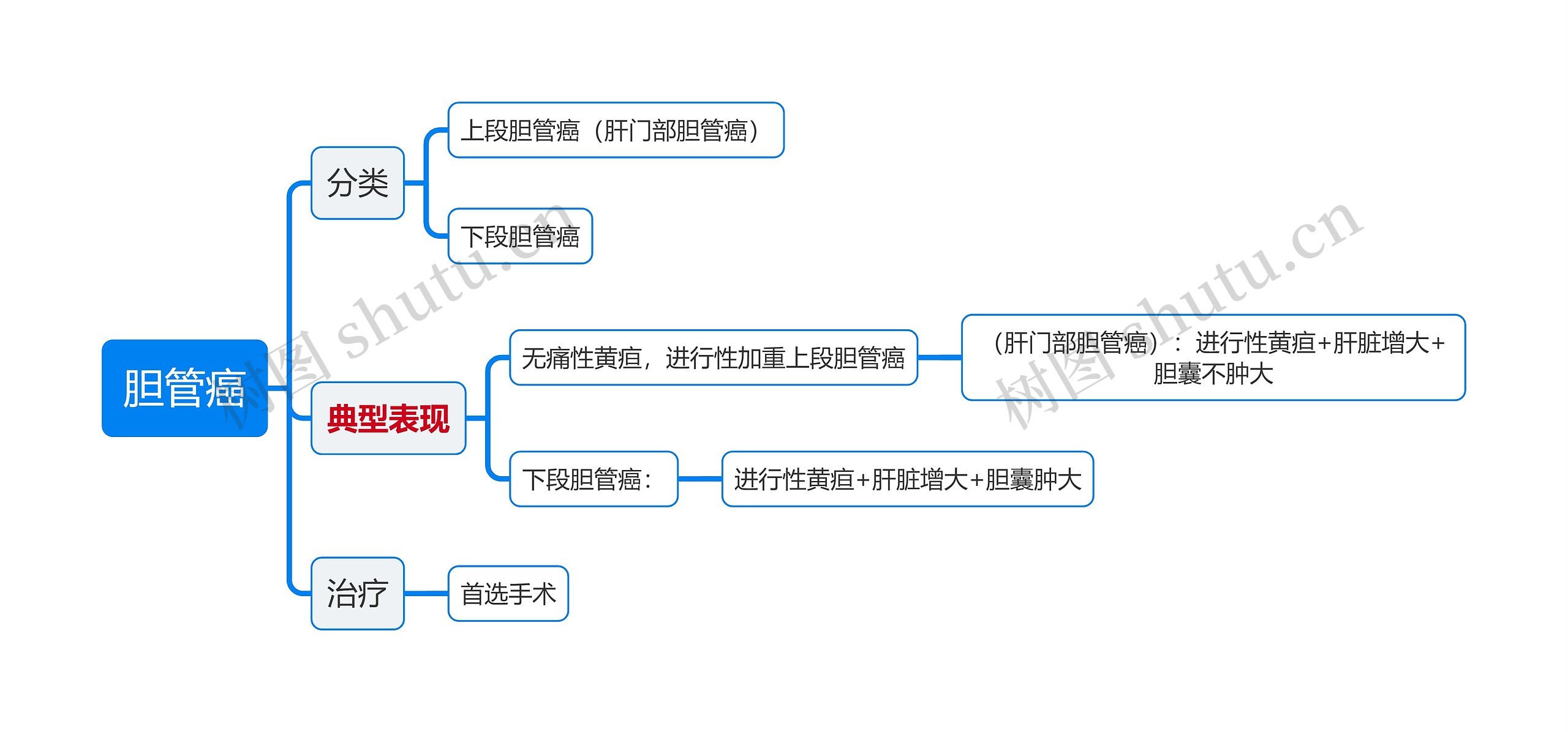 医学知识胆管癌思维导图