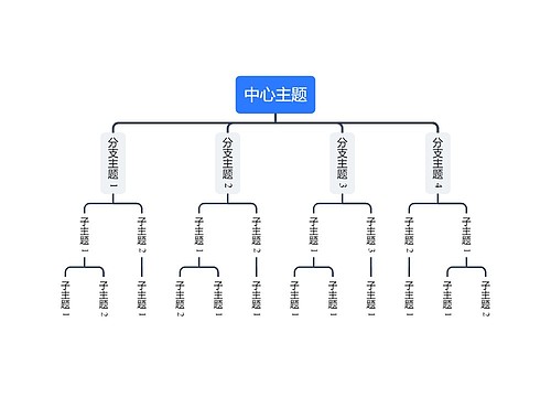 简约蓝白组织架构图