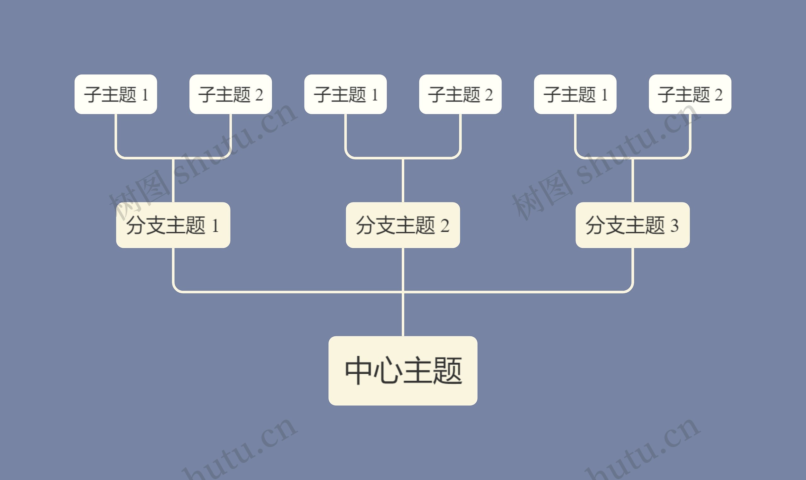 优雅烟灰色向上树形图主题模板