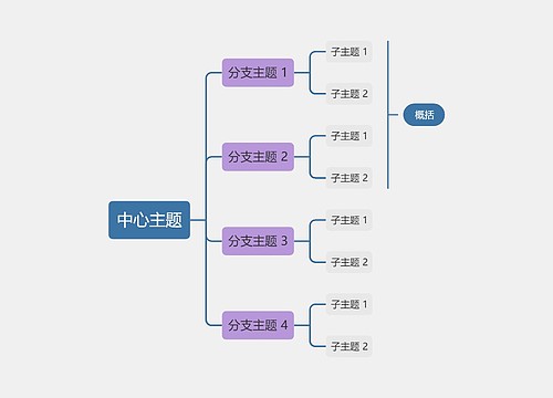 优雅葡萄色向右逻辑图主题模板