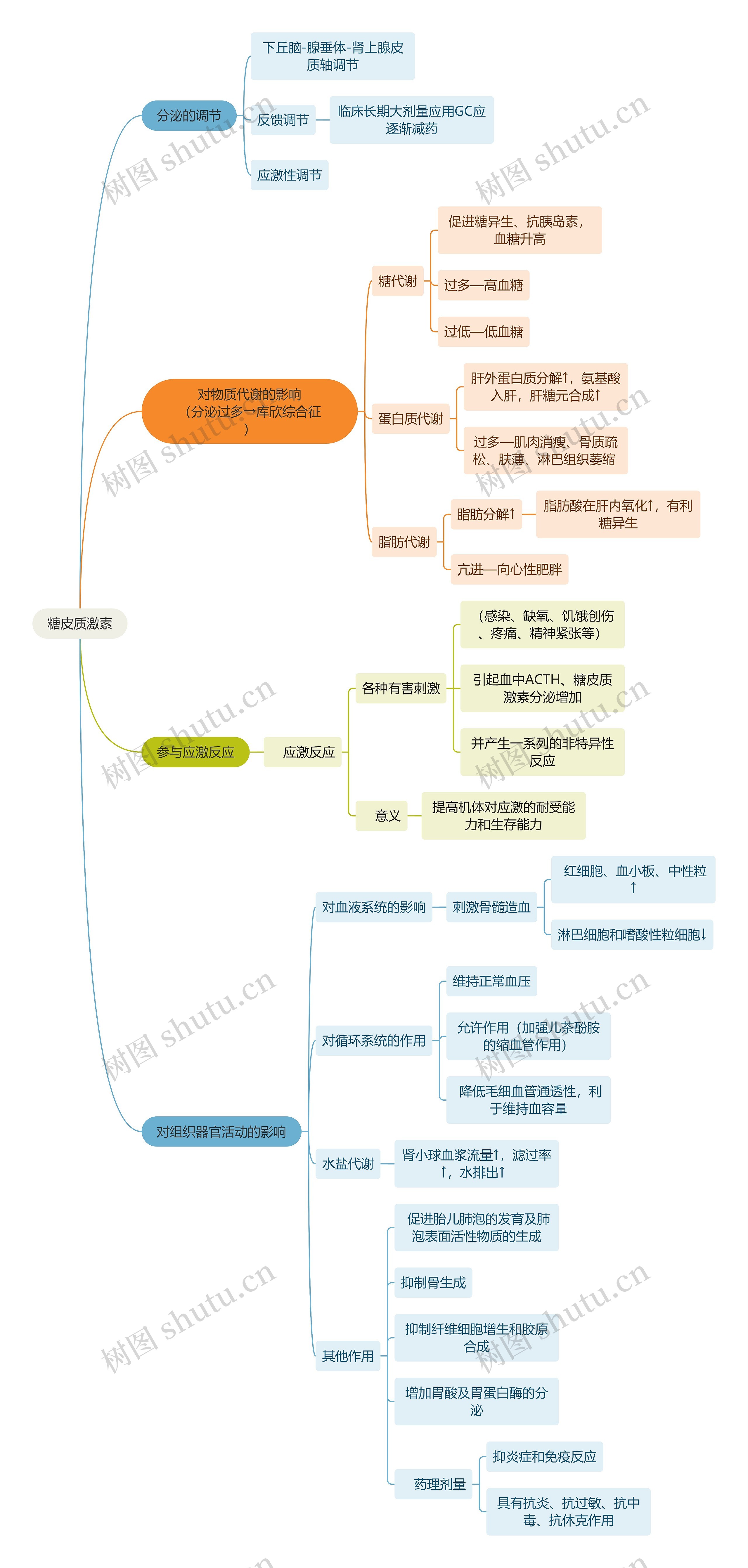 医学知识糖皮质激素思维导图