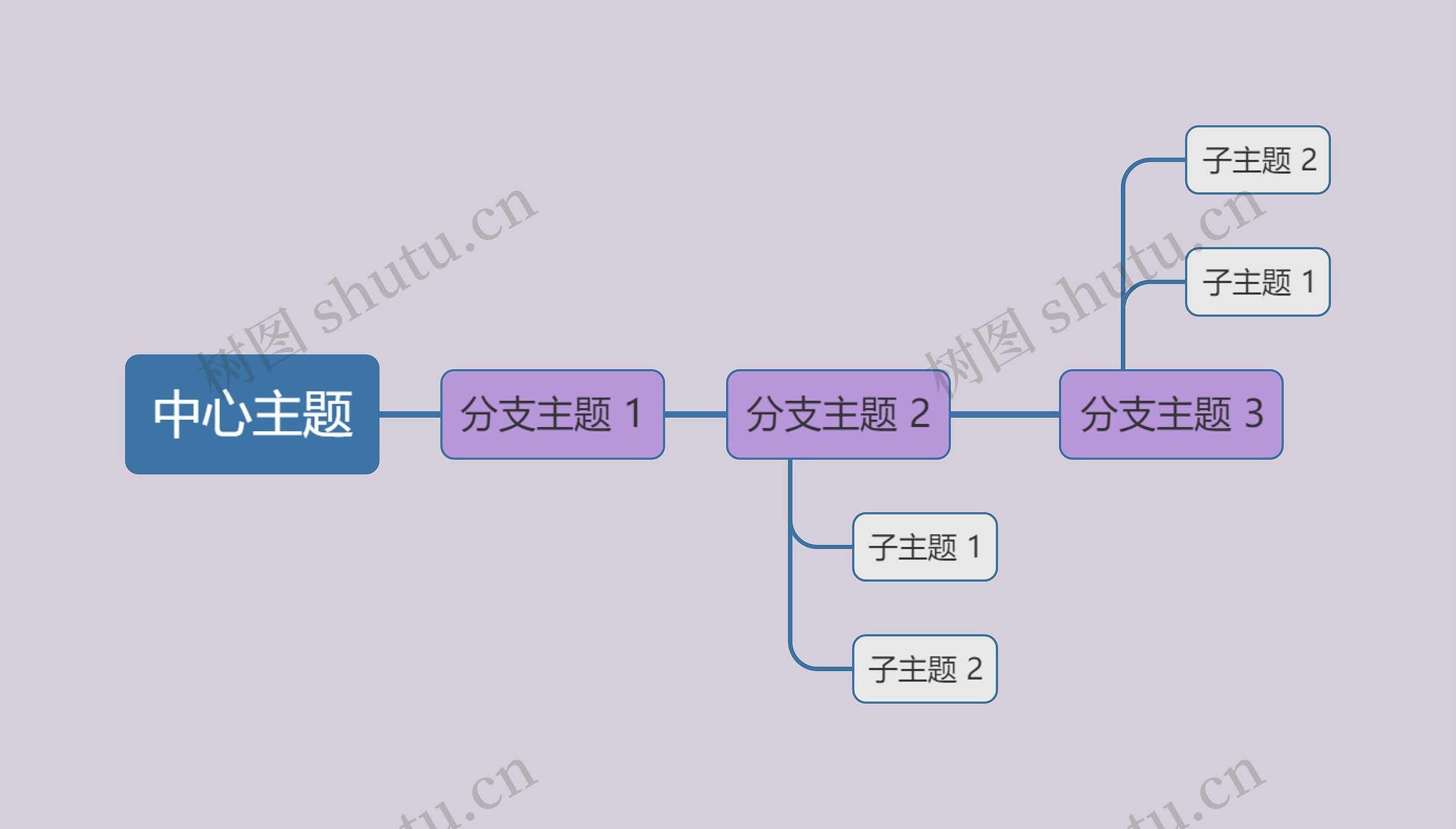 紫色系简约中心主题时间图