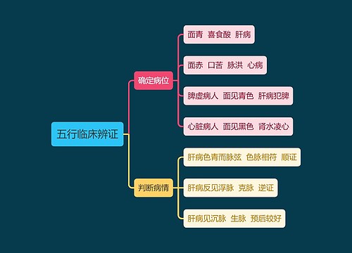 中医知识五行临床辨证思维导图