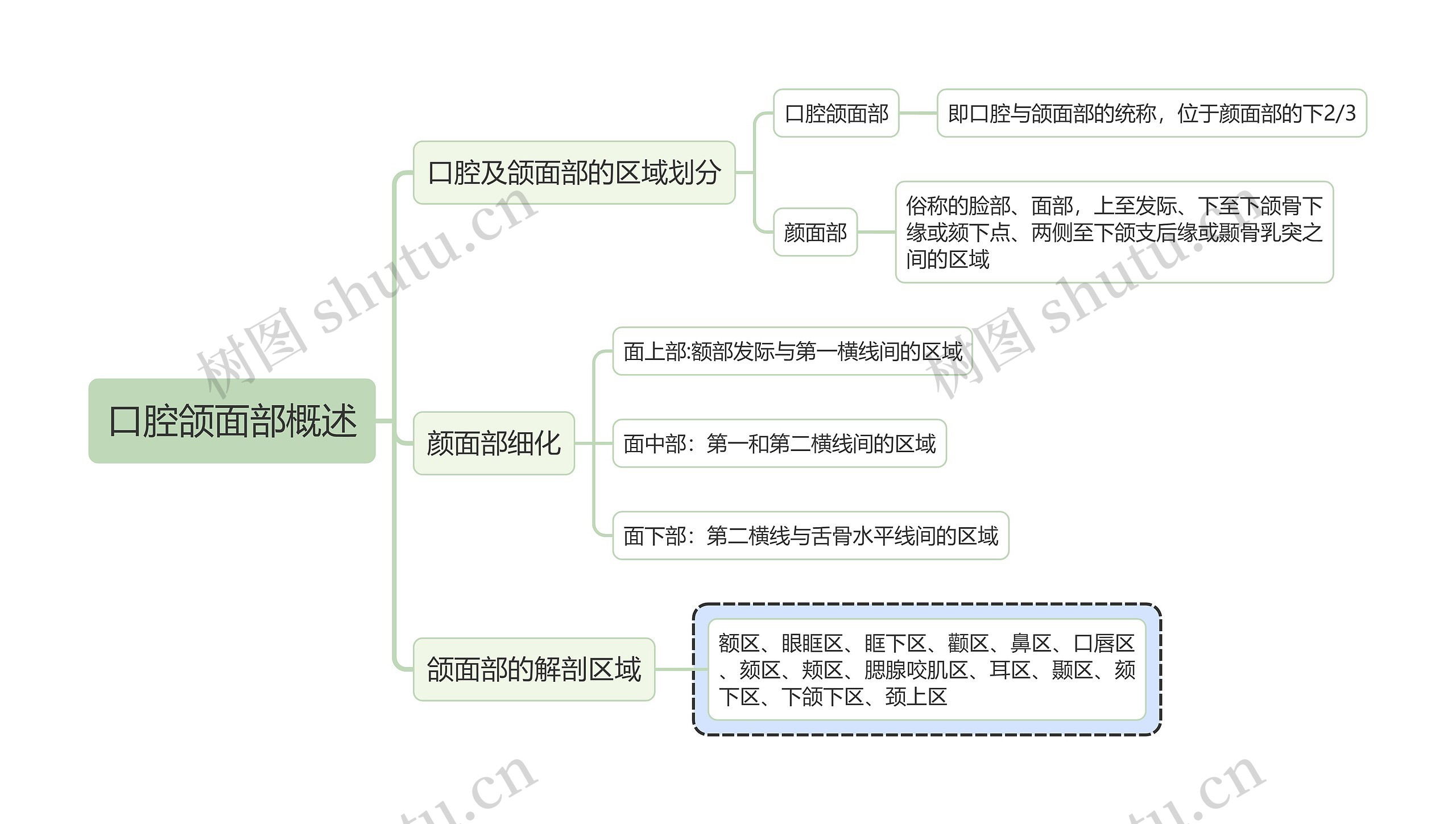 医学知识口腔颌面部概述思维导图