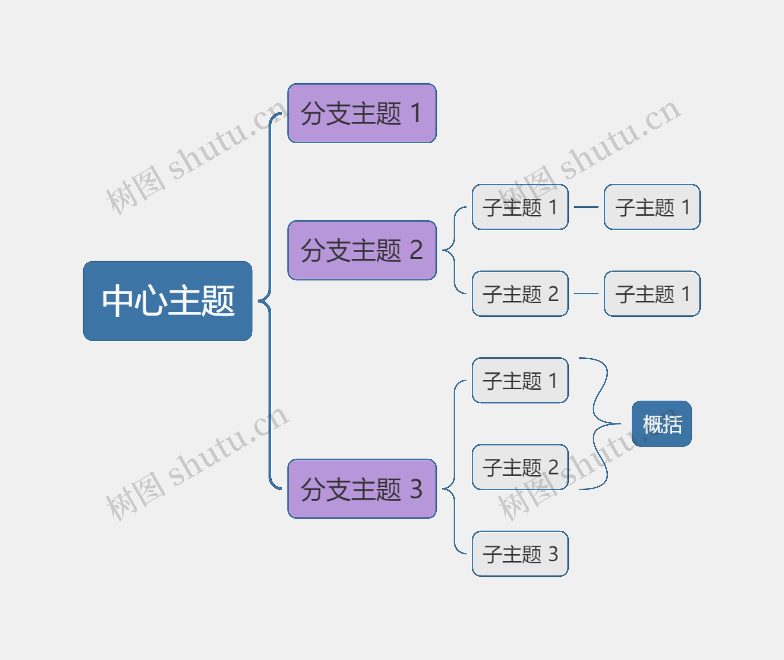 优雅葡萄色括号图主题模板