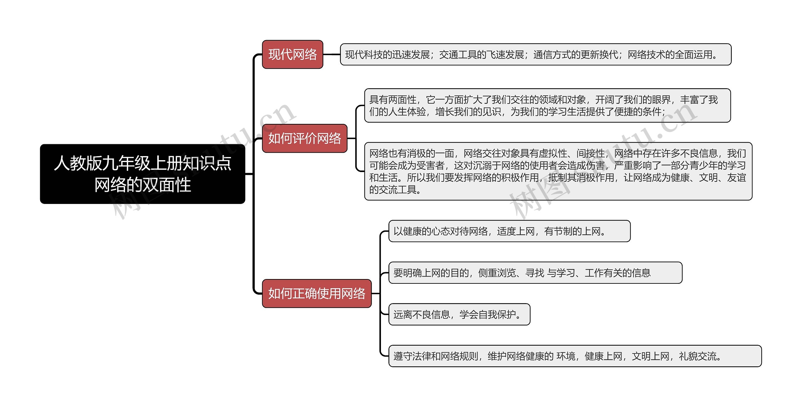 人教版九年级上册知识点网络的双面性