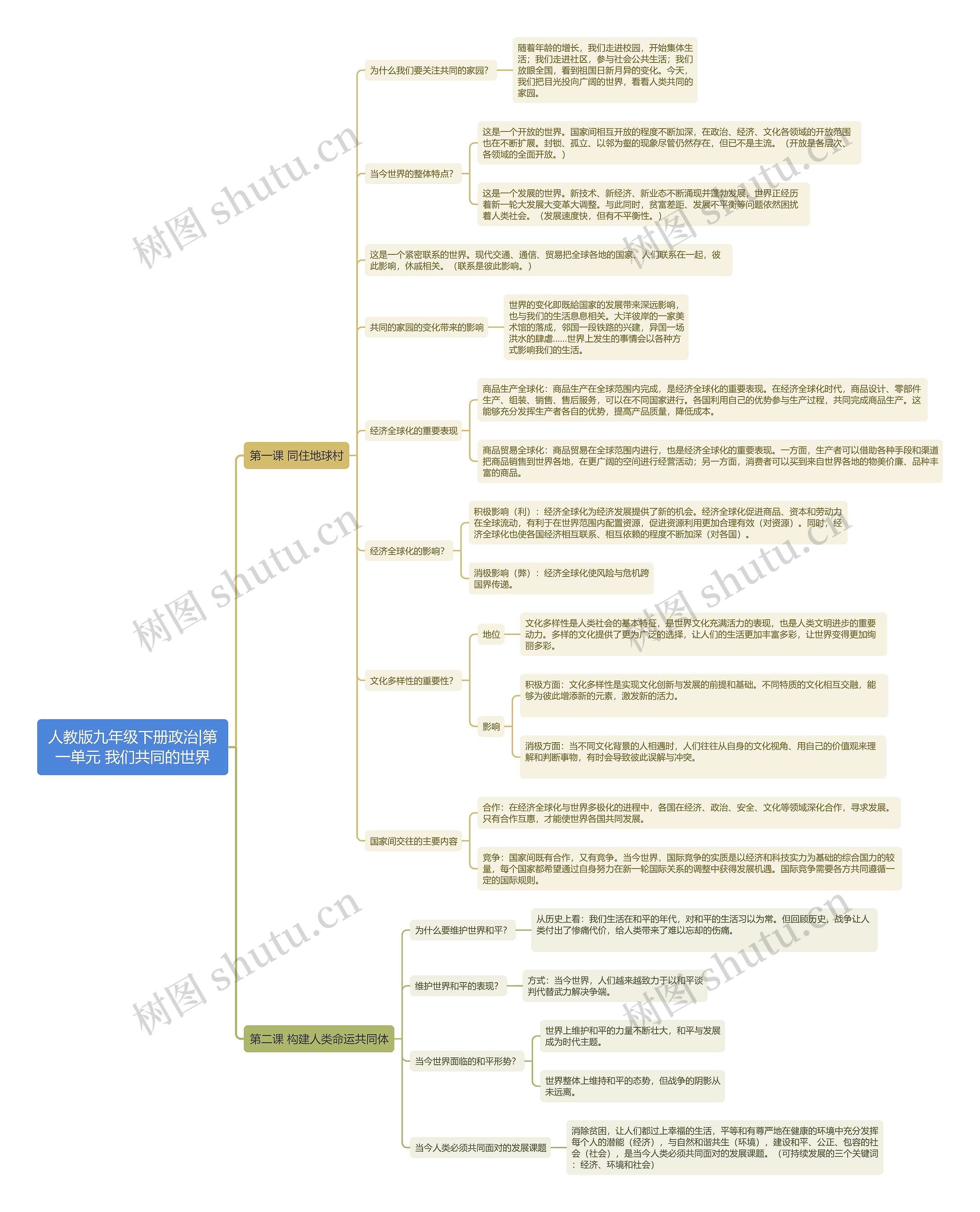人教版九年级下册政治|第一单元 我们共同的世界