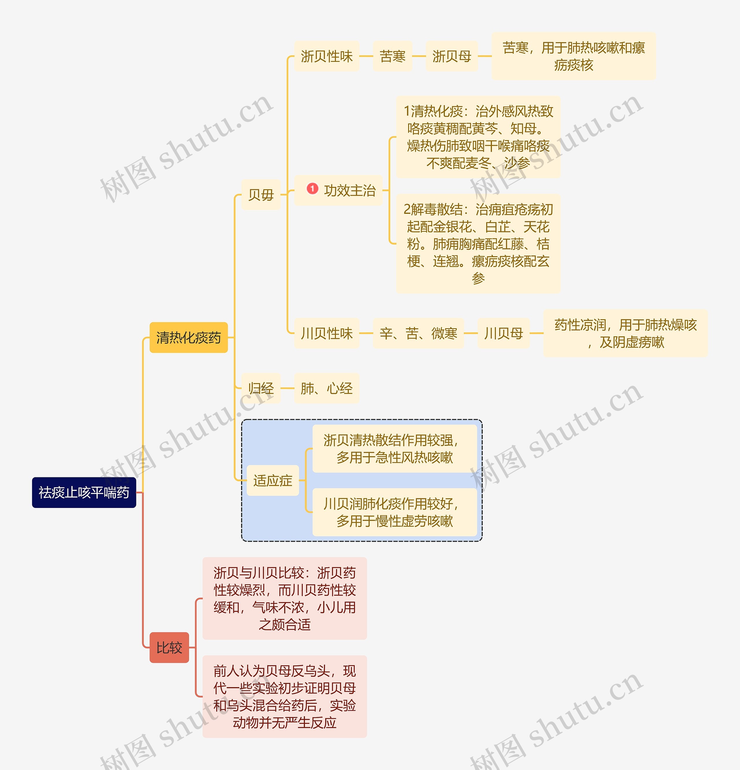 医学知识祛痰止咳平喘药思维导图