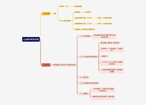 医学知识心血管中枢和反射思维导图