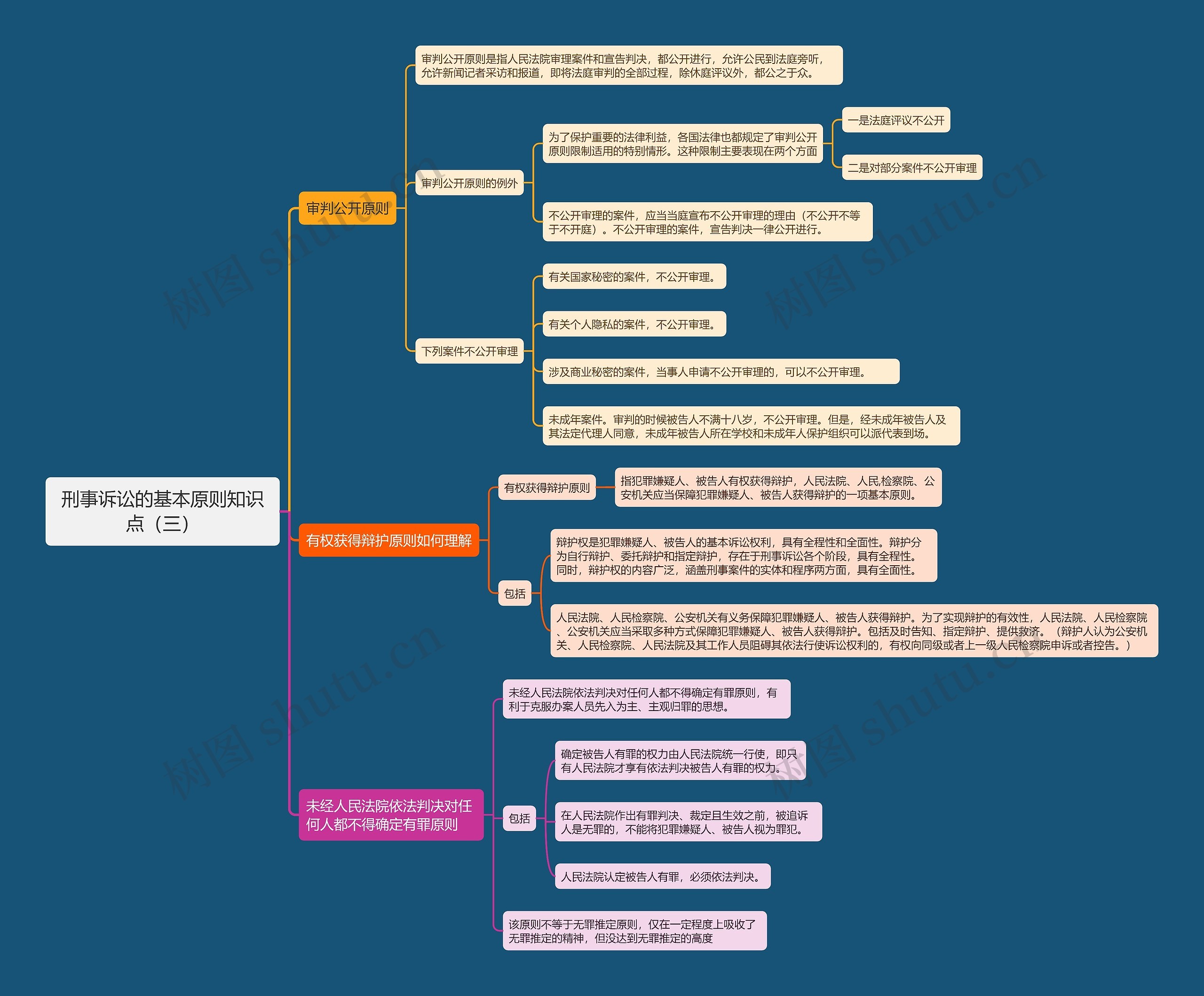 刑事诉讼的基本原则知识点（三）思维导图