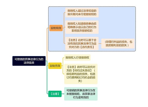 法学知识可撤销的民事法律行为的法律后果思维导图