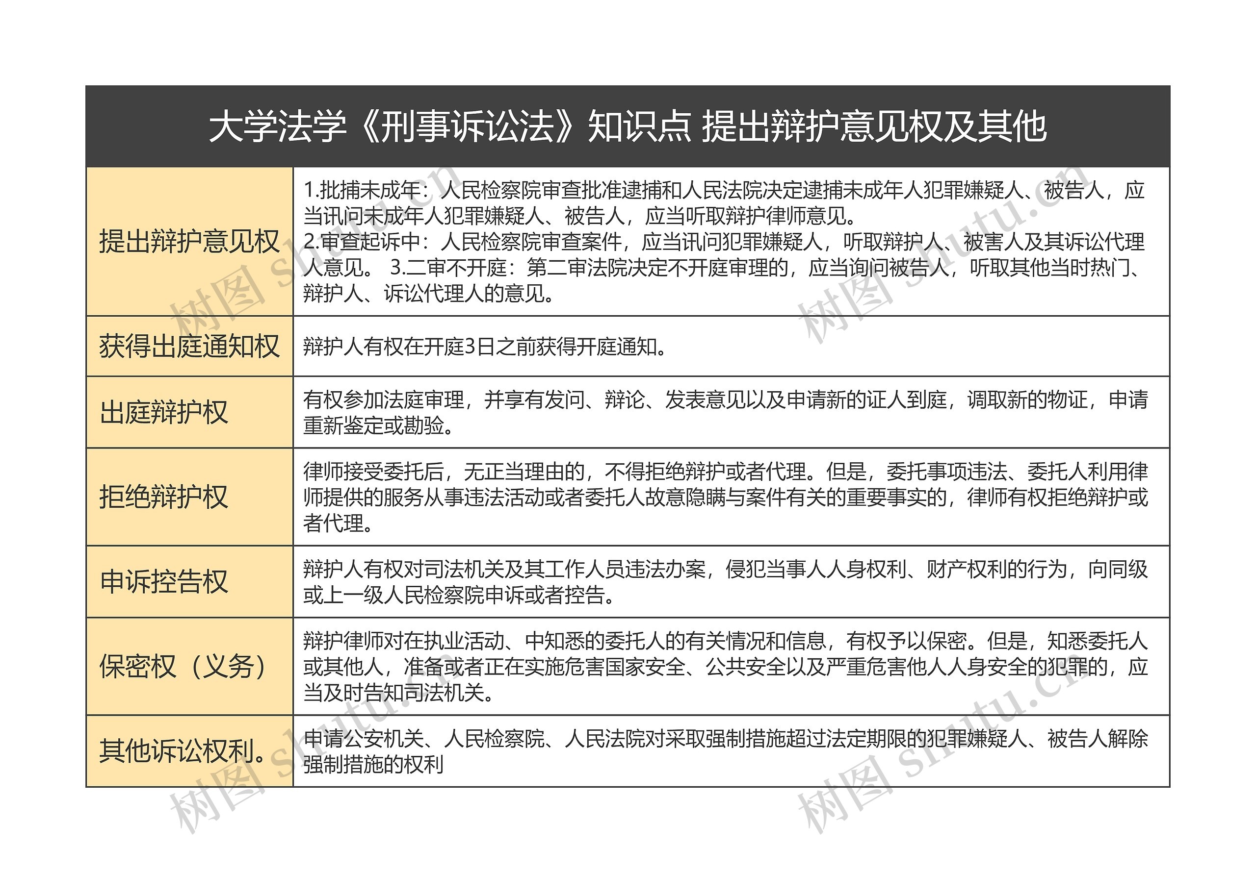 大学法学《刑事诉讼法》知识点 提出辩护意见权及其他