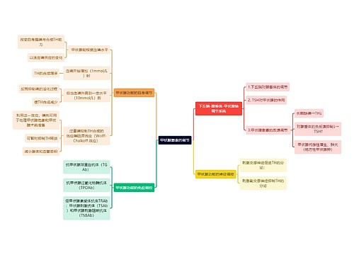 医学知识甲状腺激素的调节思维导图