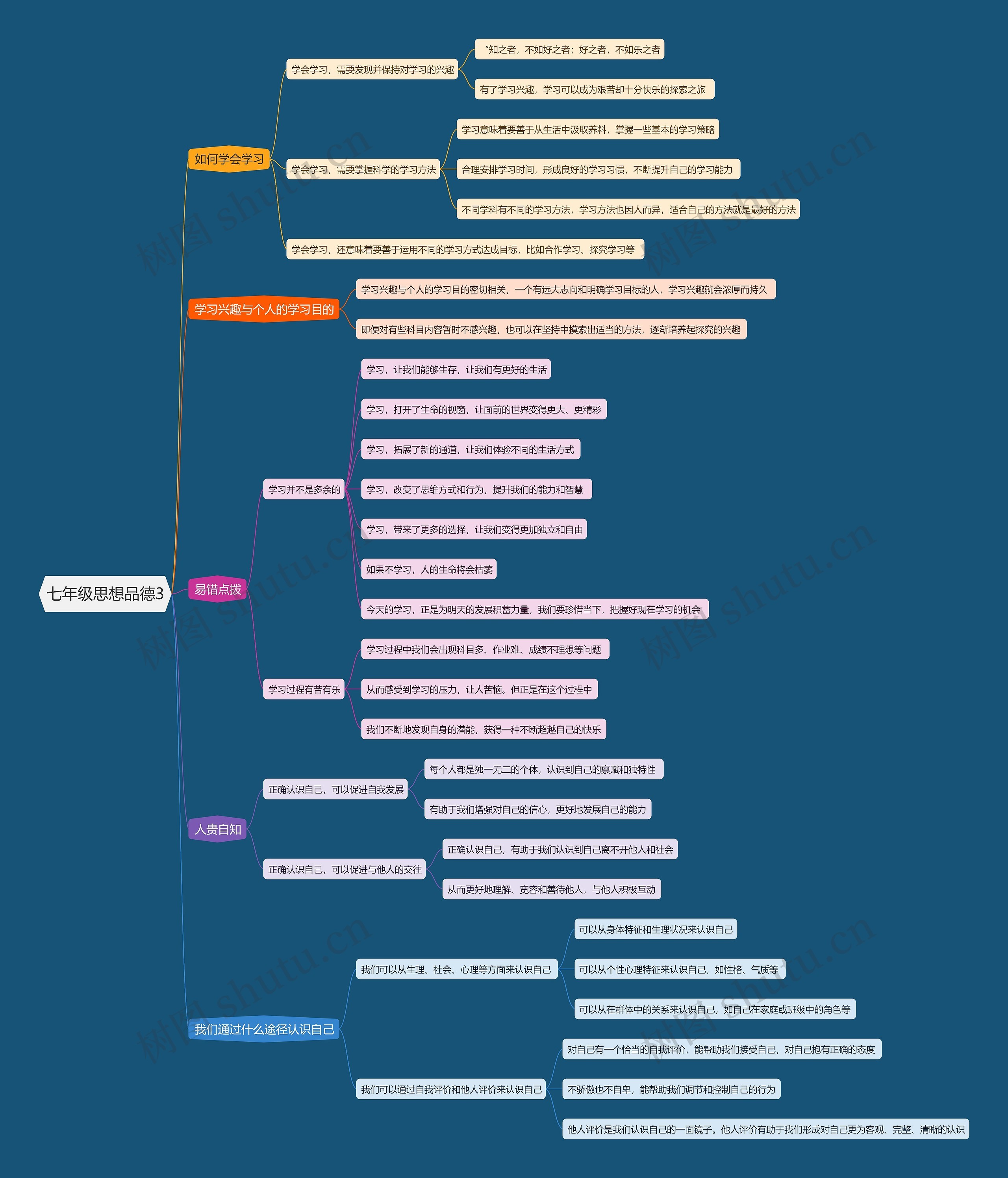 七年级思想品德3思维导图