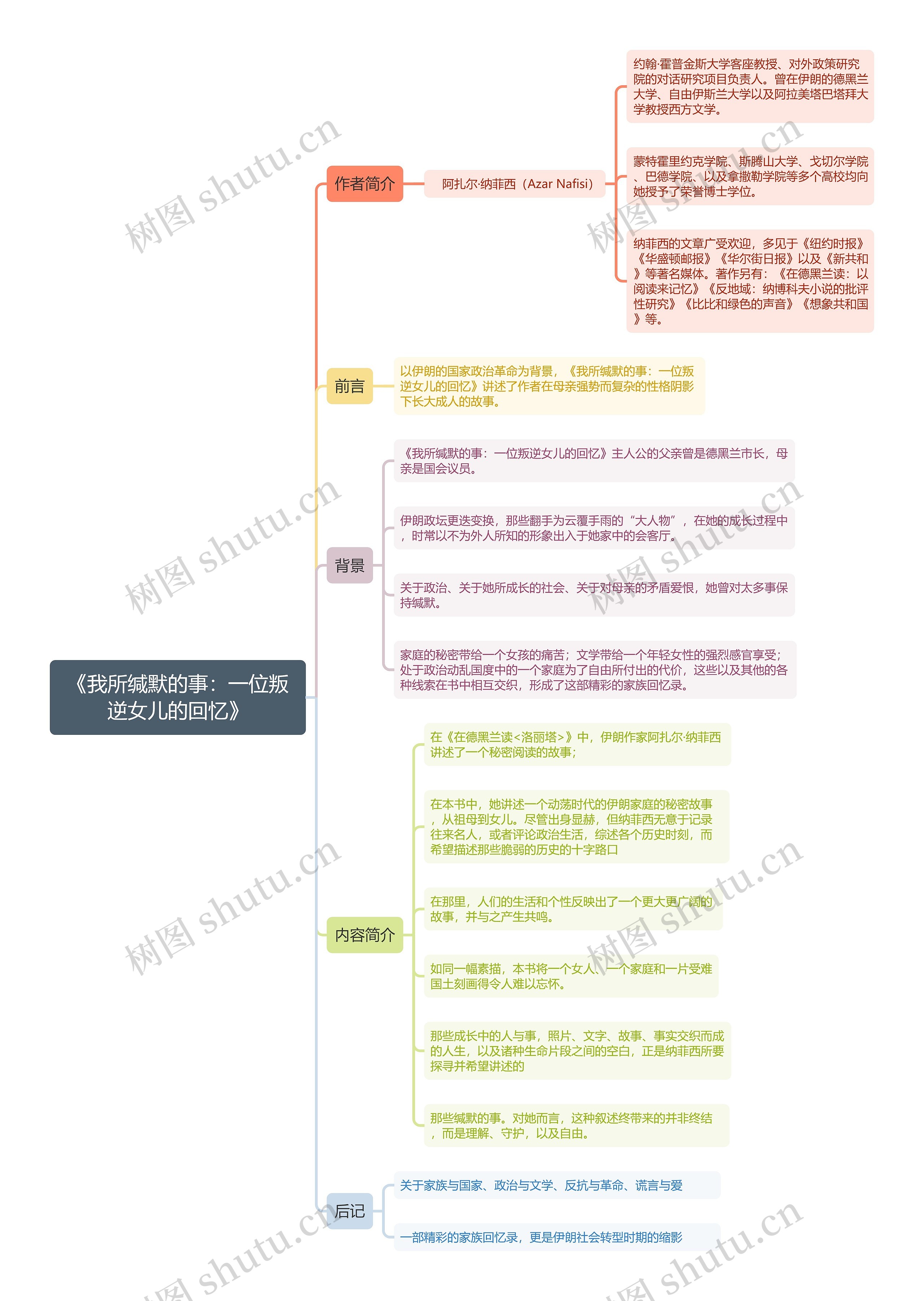 《我所缄默的事：一位叛逆女儿的回忆》思维导图