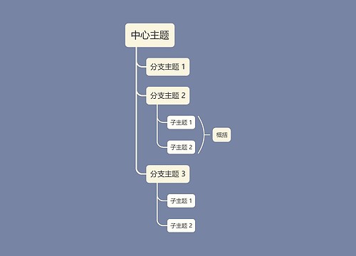 优雅烟灰色单向树形图主题模板