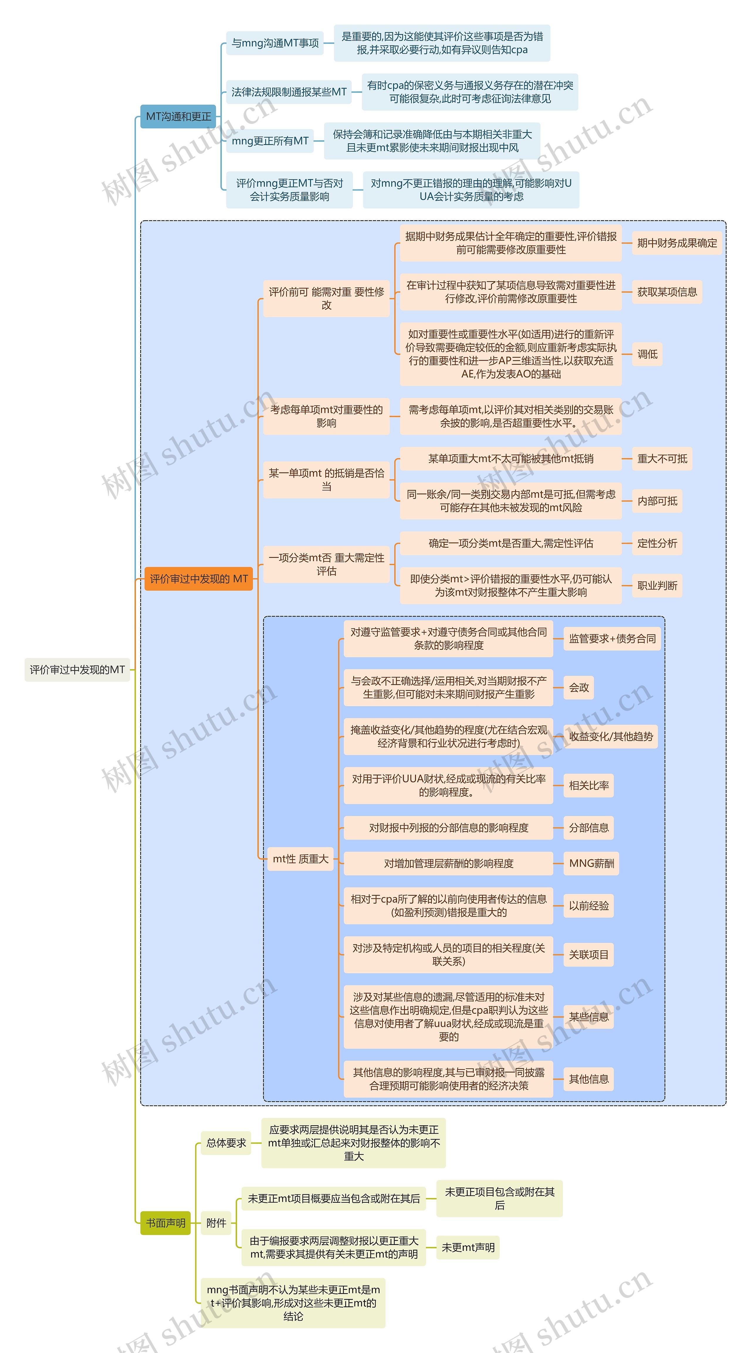 财务审计评价审过中发现的MT思维导图