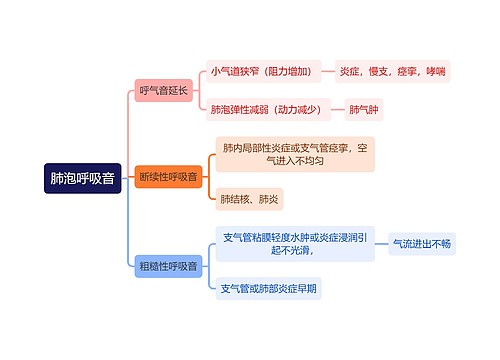 医学知识肺泡呼吸音思维导图