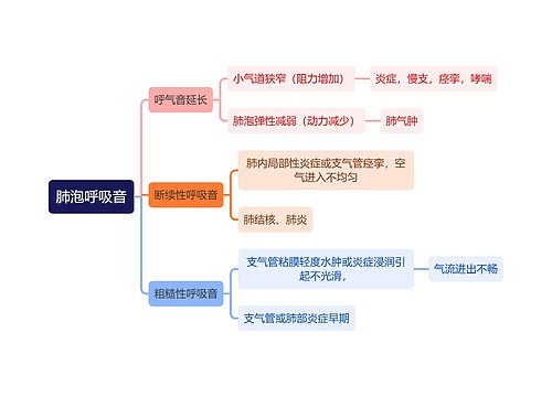 医学知识肺泡呼吸音思维导图