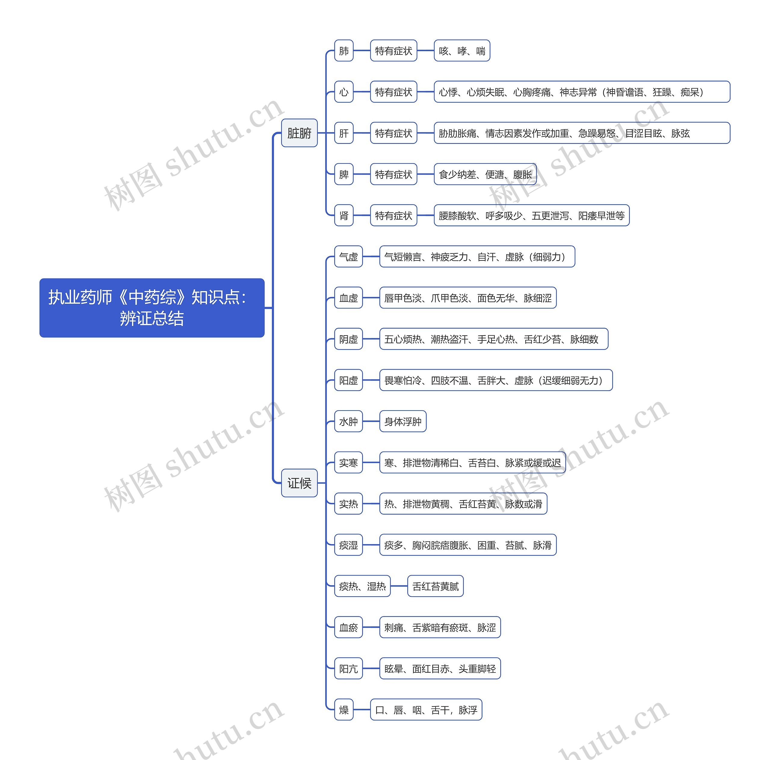 执业药师《中药综》知识点：辨证总结思维导图