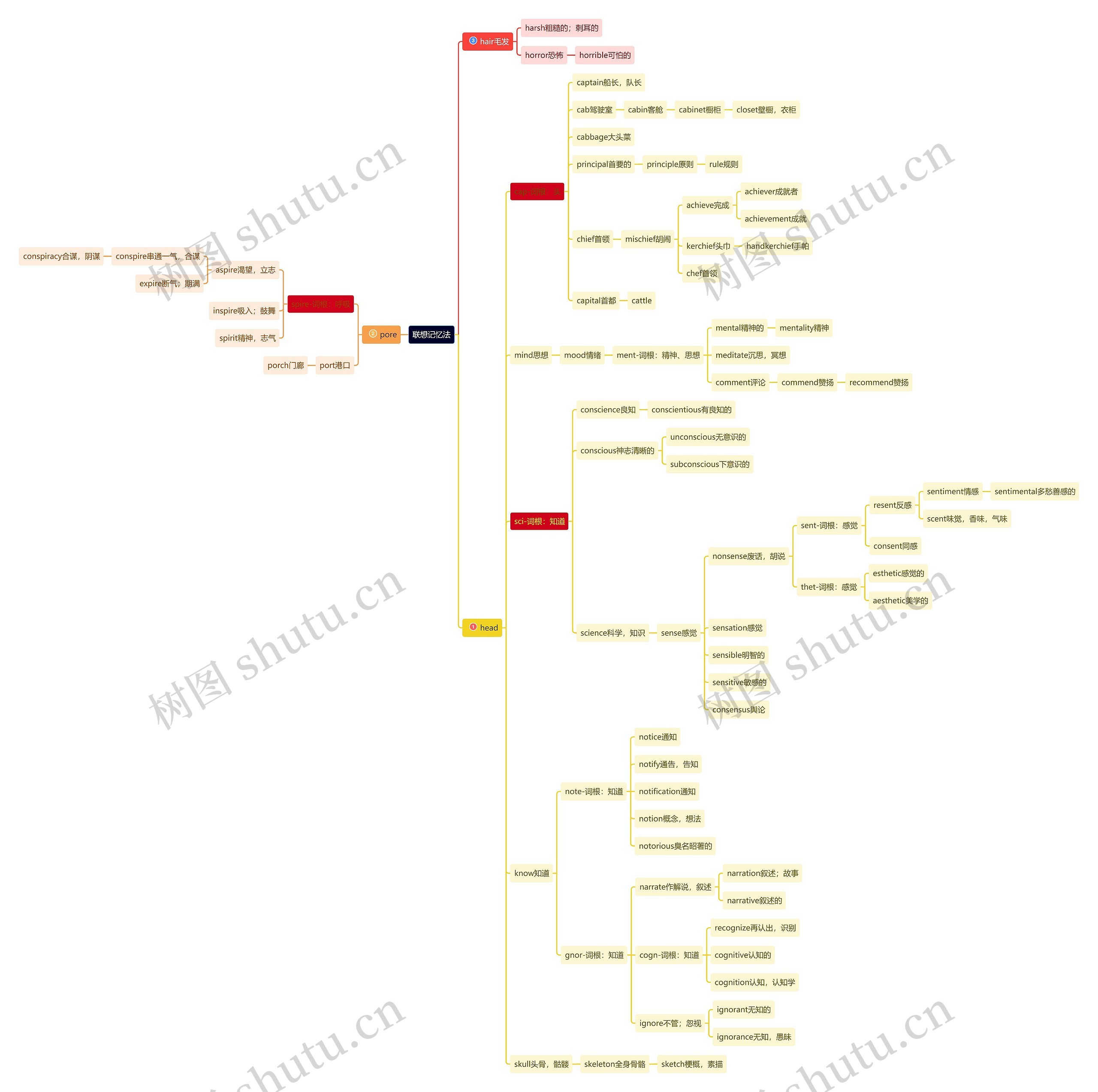 英语联想记忆法思维导图