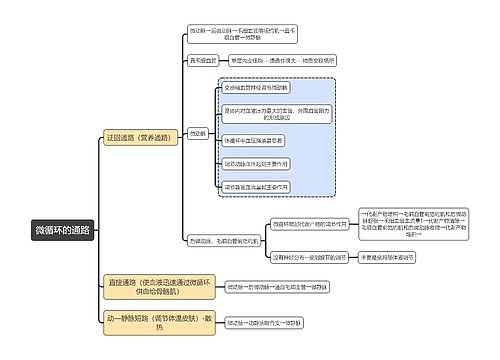 医学知识微循环的通路思维导图