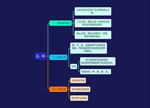 中医知识五神思维导图