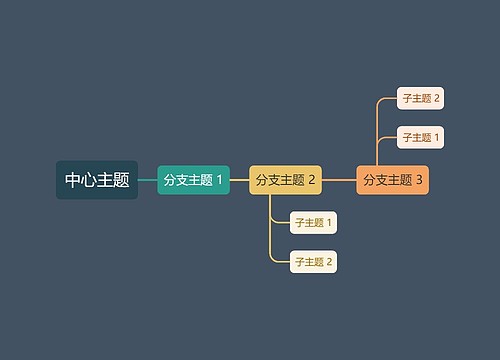 暗色系简约蓝色中心主题时间图