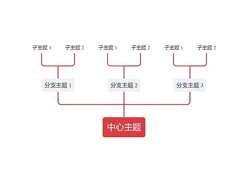 简约红色向上树形图主题模板