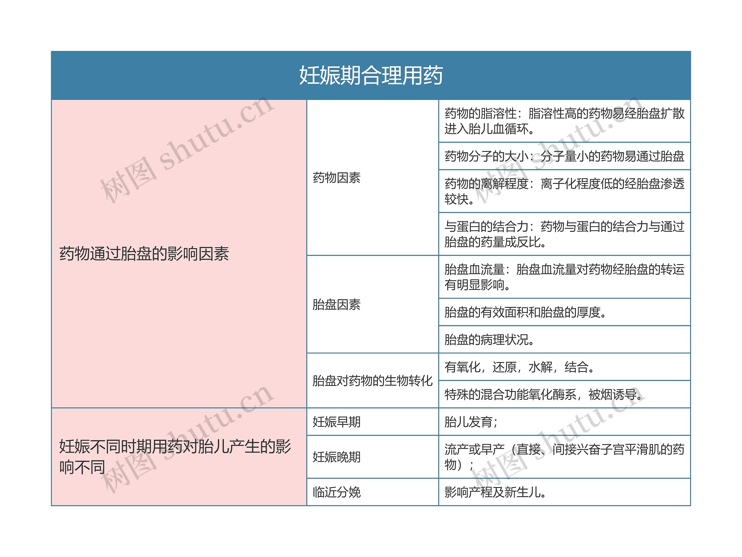 药理学  妊娠期合理用药思维导图