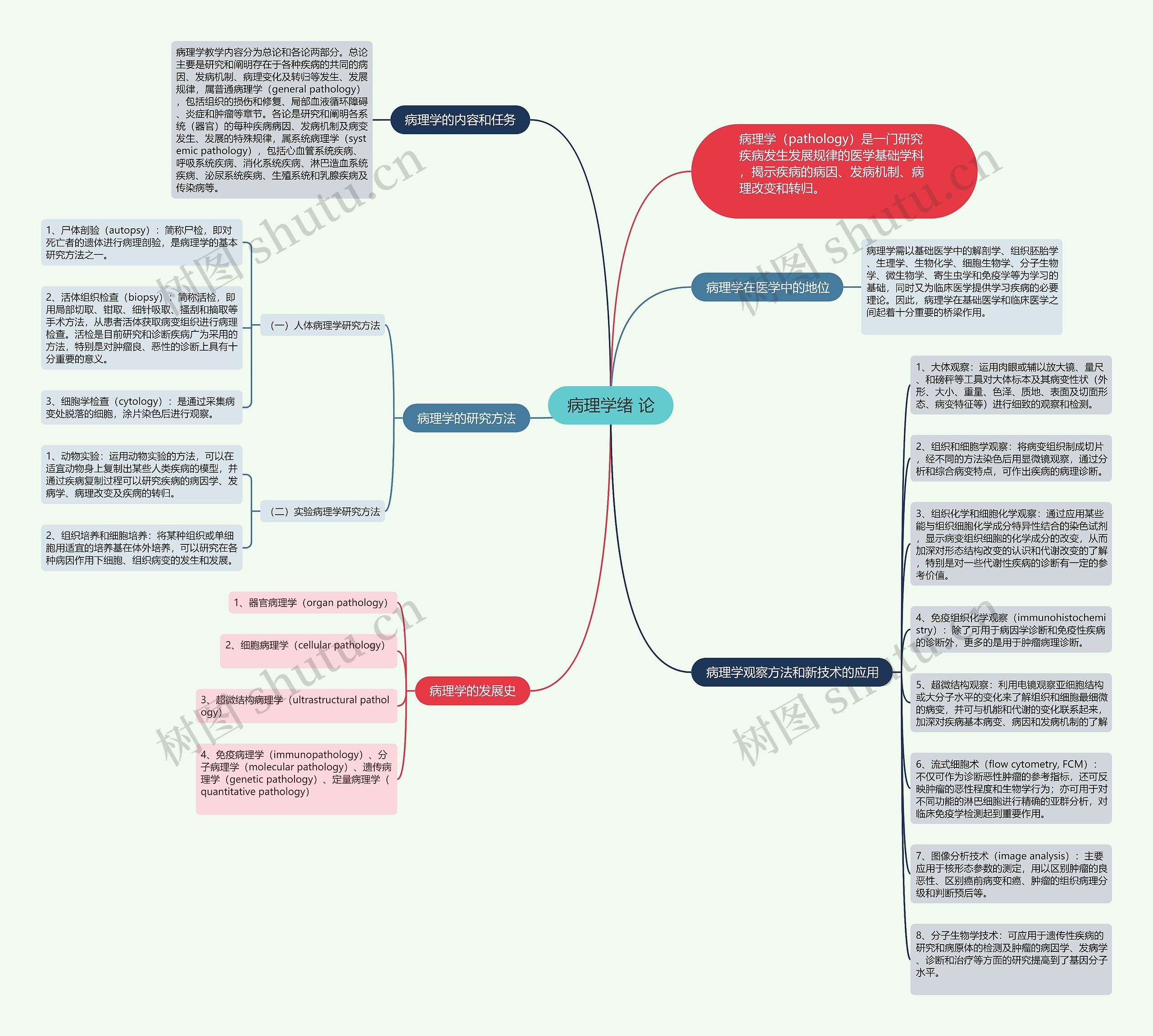 病理学绪 论的思维导图