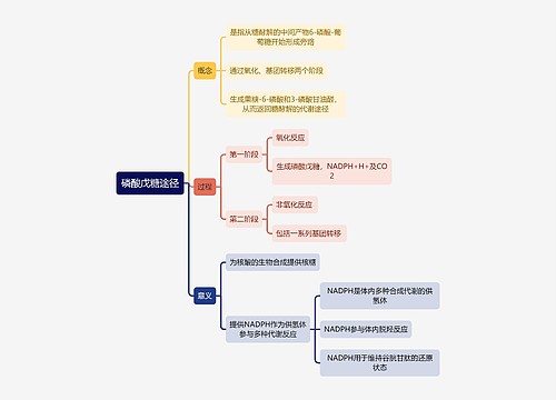 生化知识磷酸戊糖途径思维导图