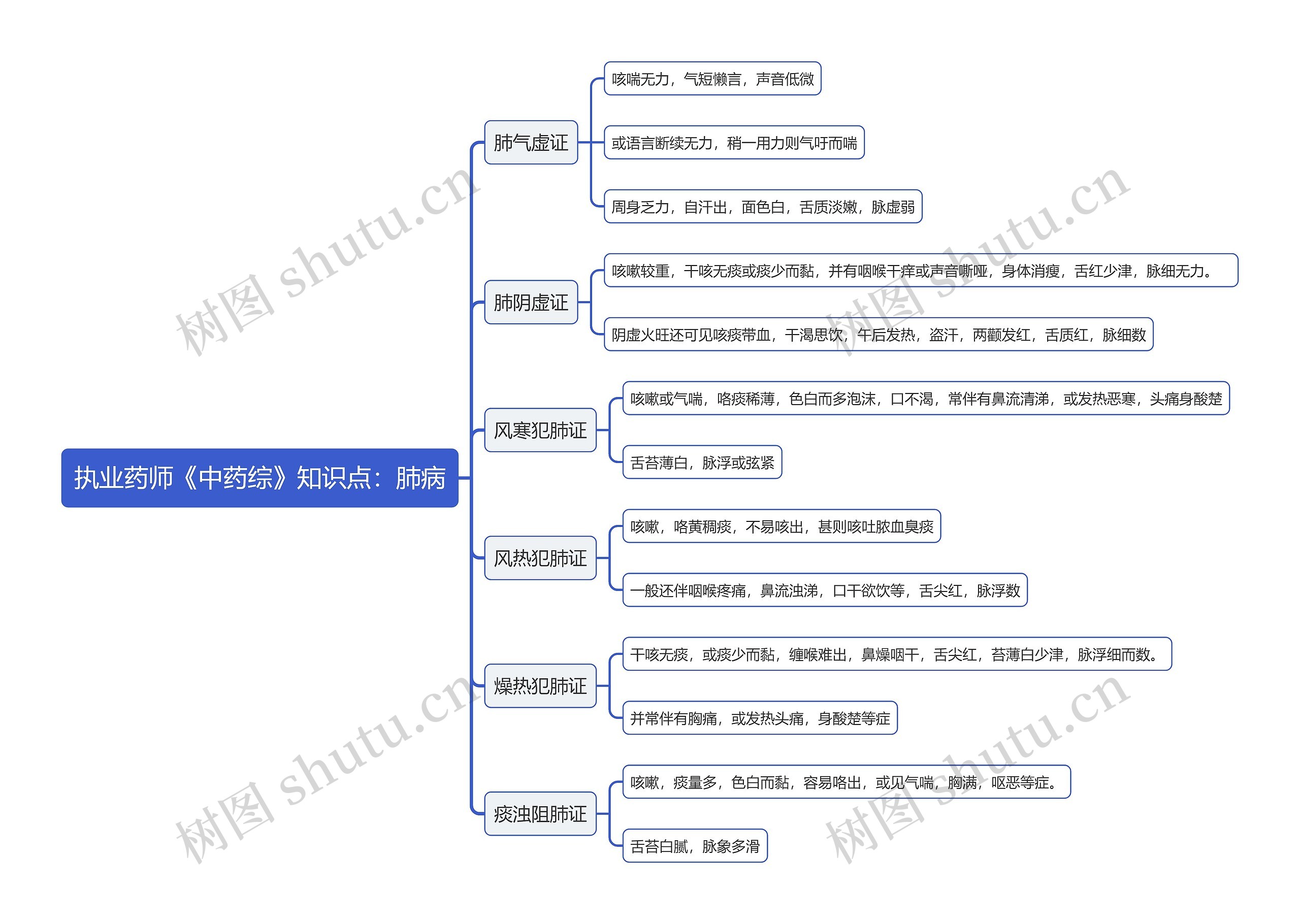 执业药师《中药综》知识点：肺病思维导图